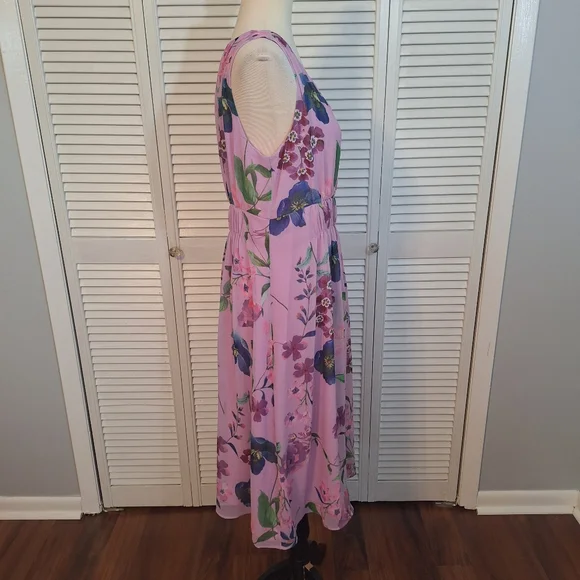 Talbots Georgette Botanical Floral Dress Sz 8P NWT *V - Picture 5 of 9